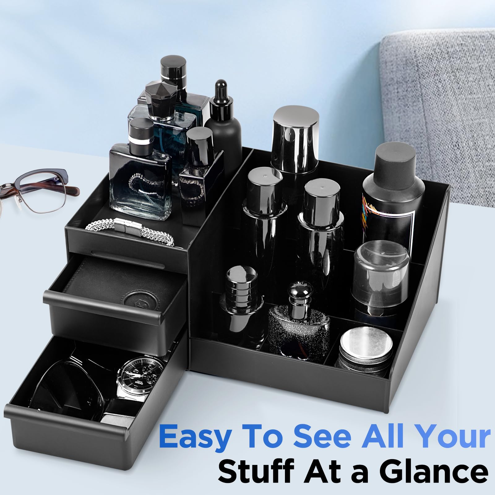 EXIN DECHEN dresser organizer drawers offer deep storage for cosmetics