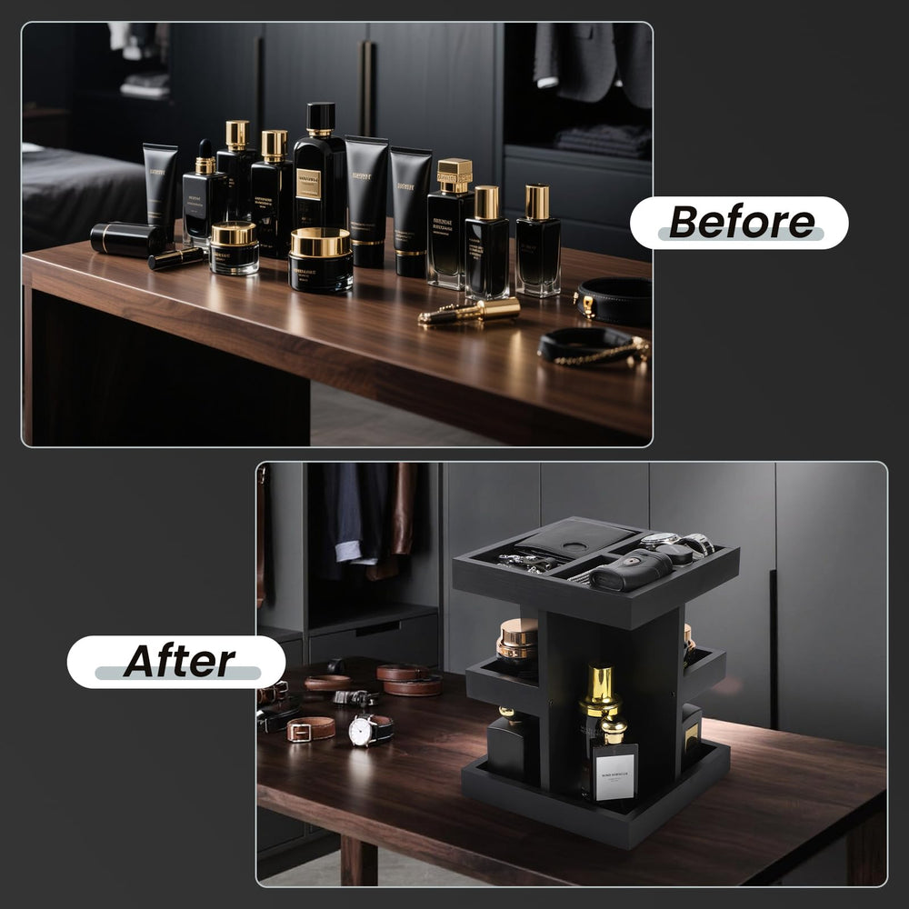 EXIN DECHEN nightstand Cologne stand keeps favorite scents within reach.