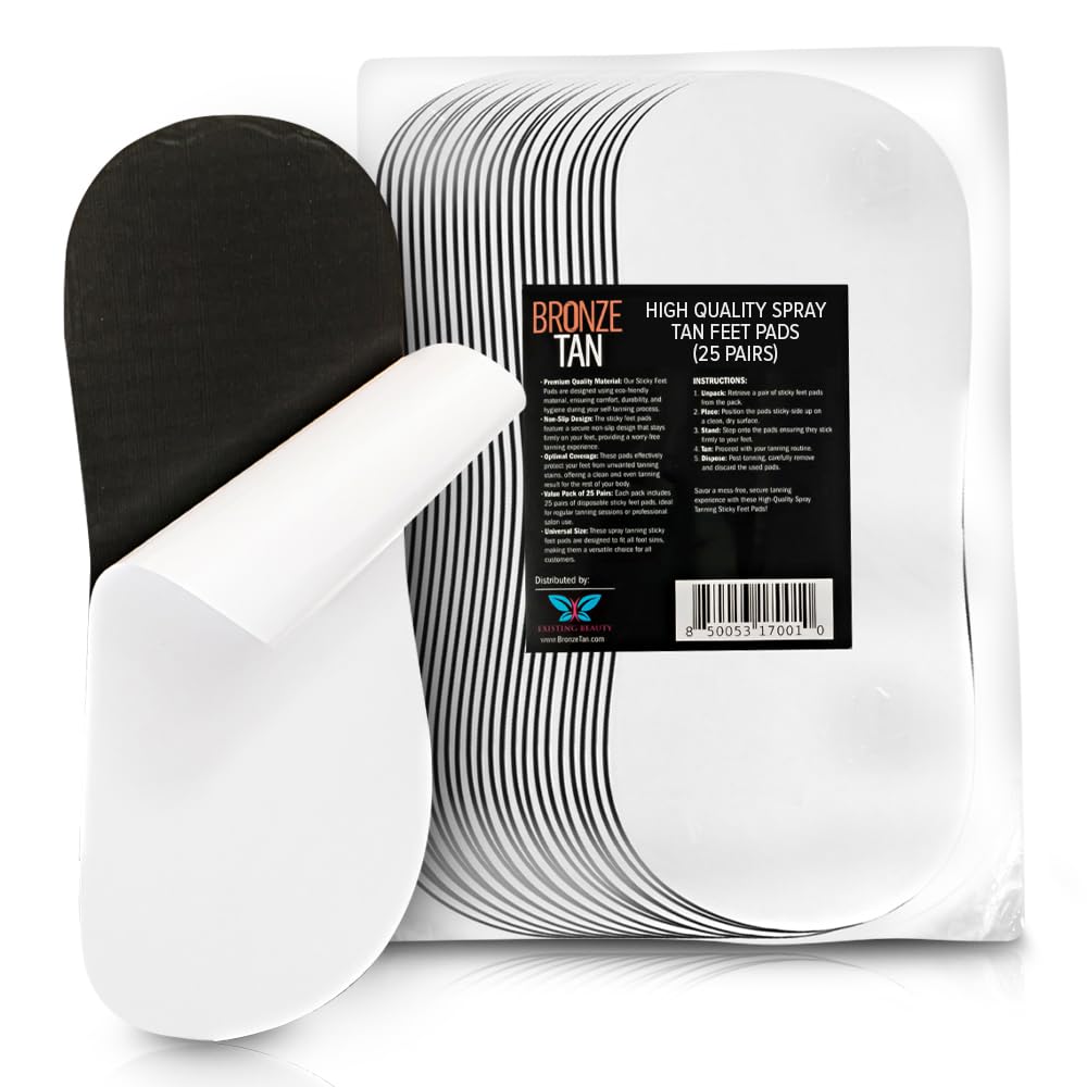 Existing Beauty Bronze Tan Feet Pads pack for mess-free home or salon tanning.