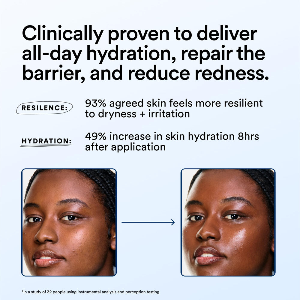 Experiment Molecular Mesh Barrier Repair after-use glow indicates balanced, hydrated skin.