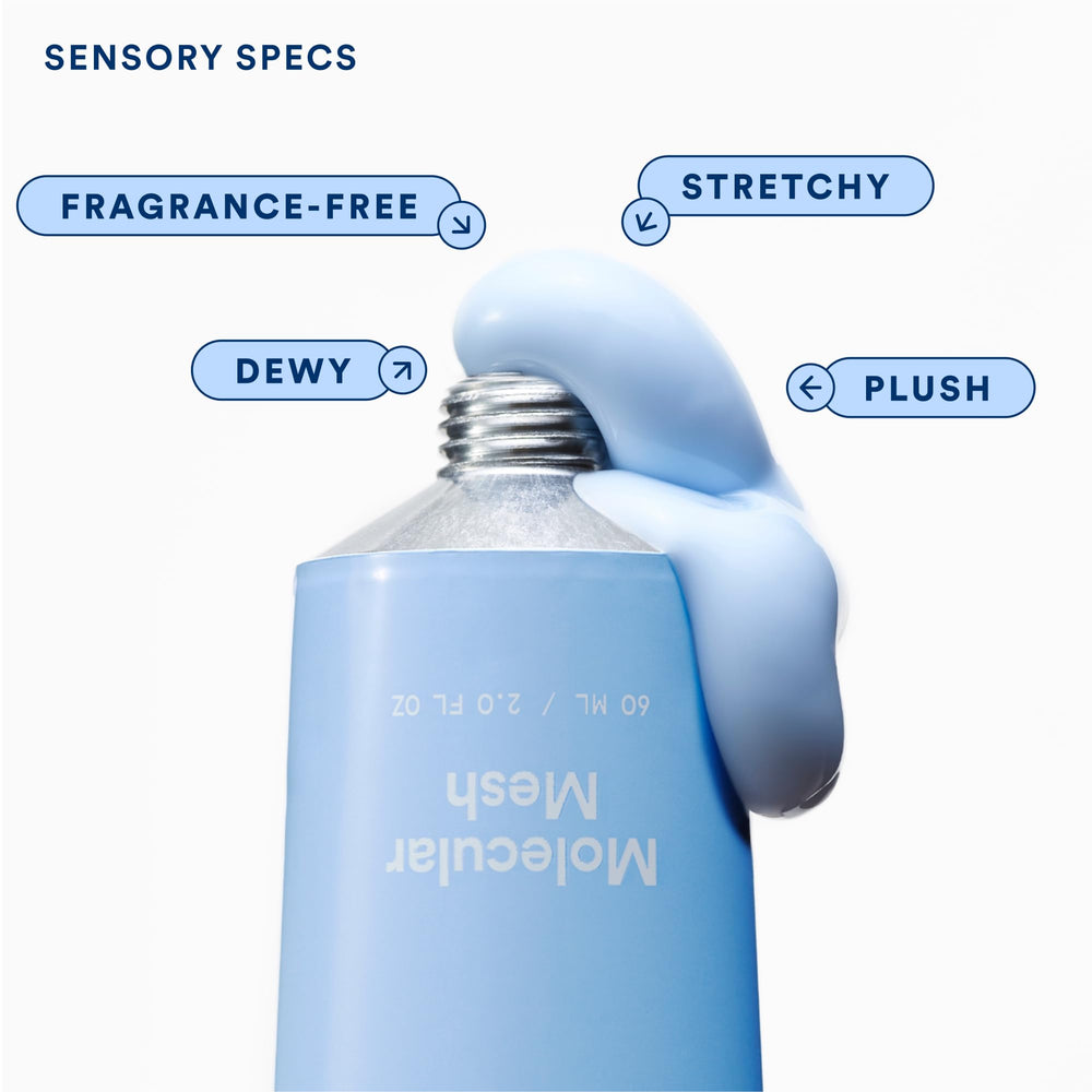 Experiment Molecular Mesh Barrier Repair vegan fragrance-free formula for sensitive skin.