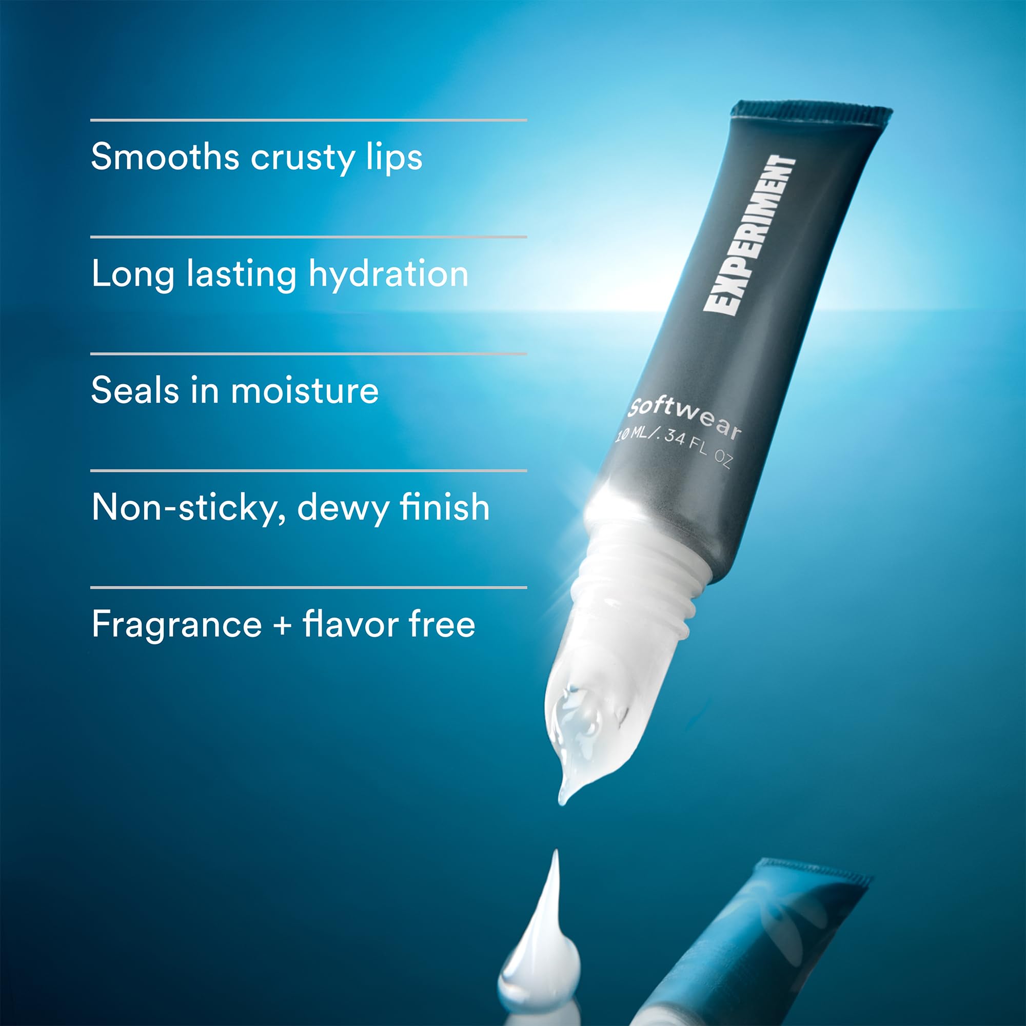 Experiment Softwear luxurious non-sticky finish on lips.
