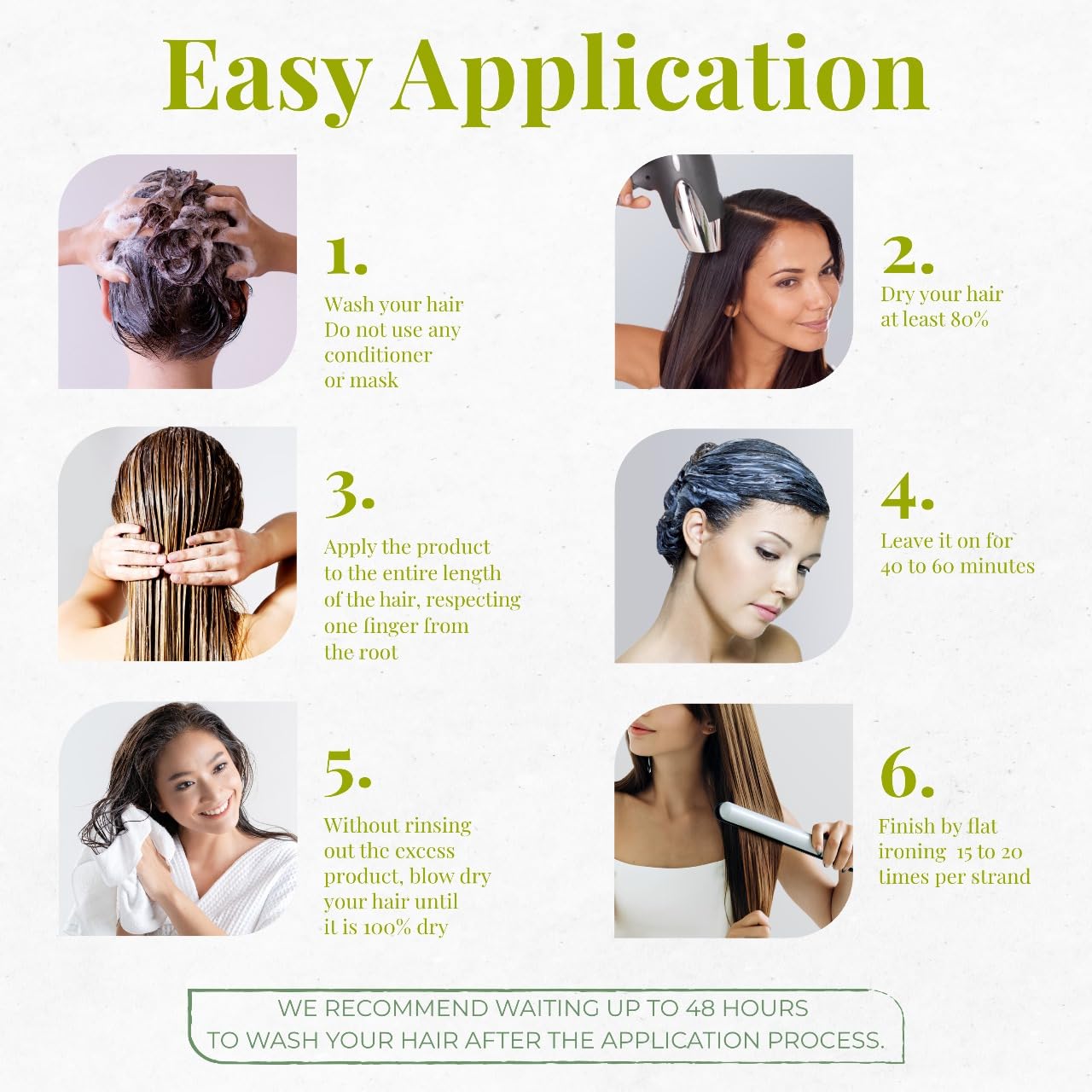 Expert Hair Bio Protein Botox before-after demonstrates smoother, sleeker hair.