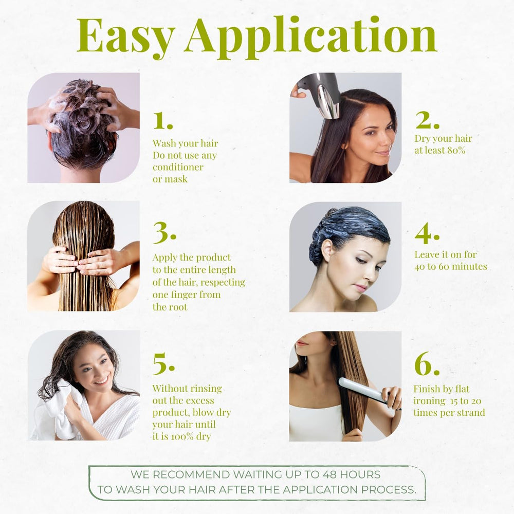 Expert Hair Bio Protein Botox before-after demonstrates smoother, sleeker hair.
