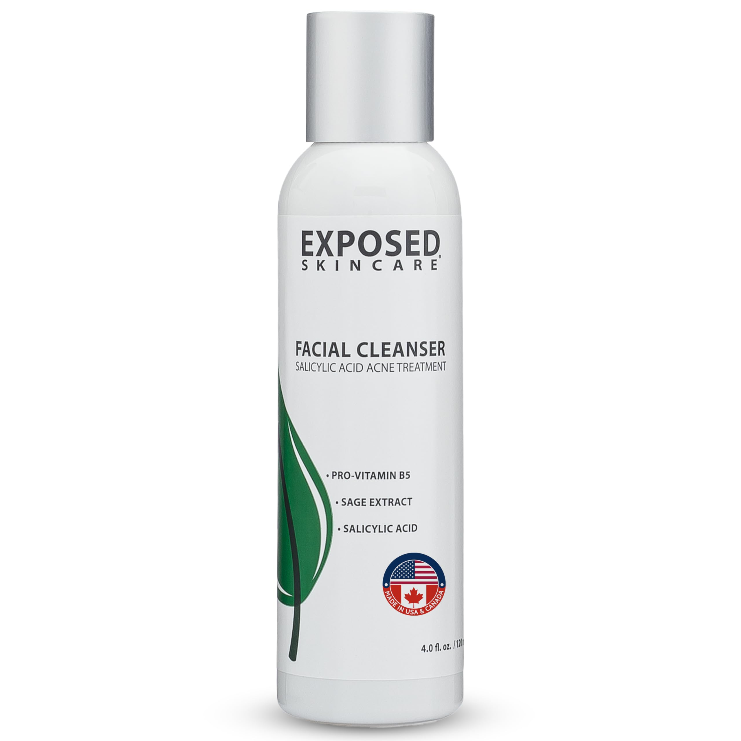 Exposed Skin Care acne cleanser bottle front for everyday cleansing.