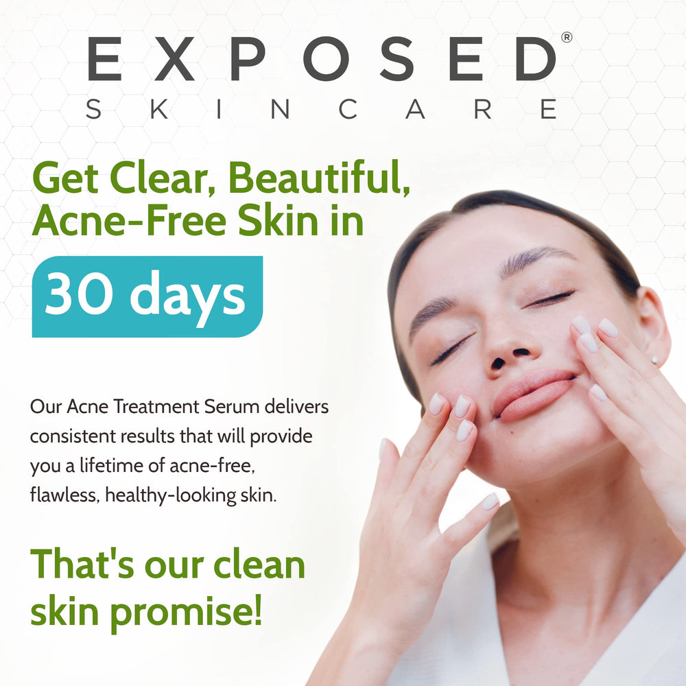 Exposed Skin Care packaging and bottle display for premium routine.