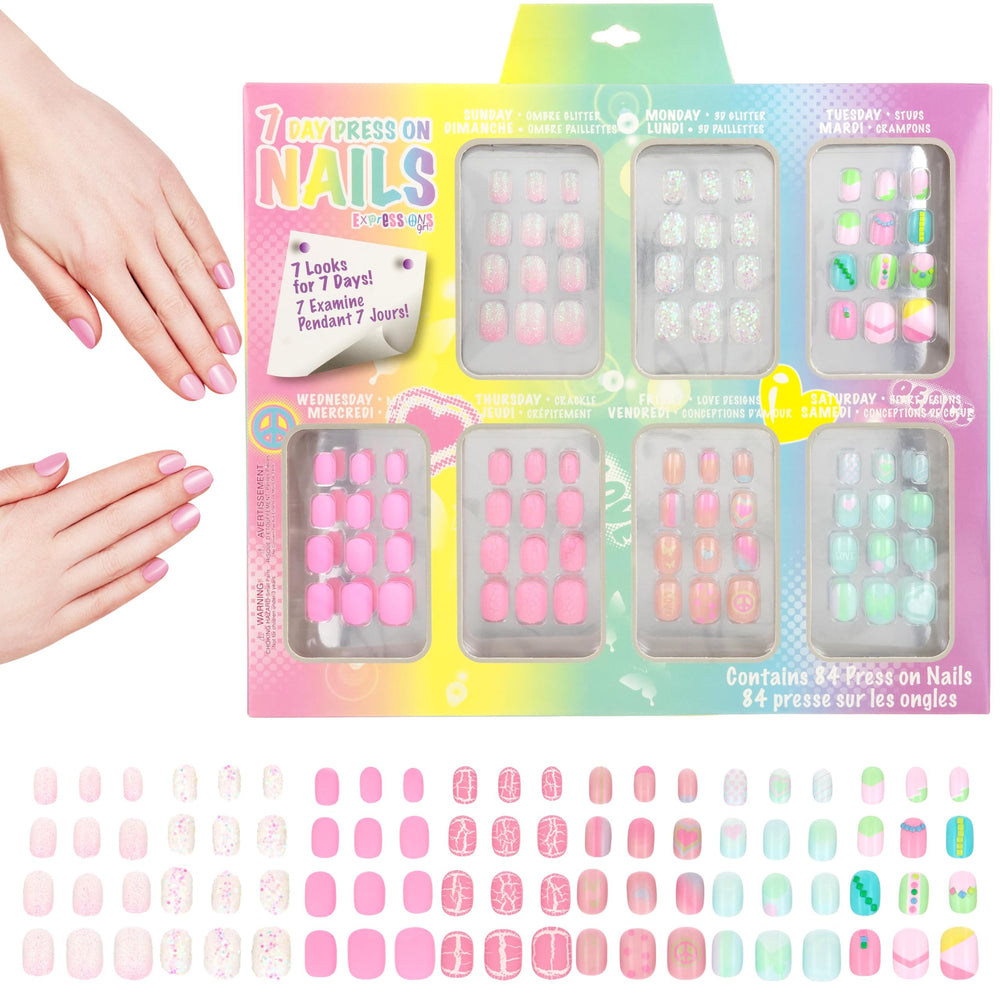 EXPRESSIONS 7 Day Manicure 3D Glitter Monday nails provide bold week kickoff.