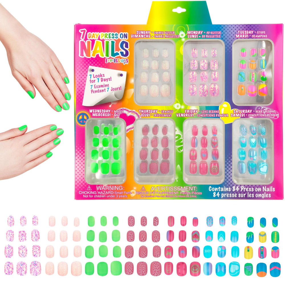 EXPRESSIONS 7 Day Manicure Ombre Glitter Sunday nails offer weekend sparkle.