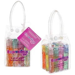 Expressions girl lip gloss flavors grape close-up showcasing vibrant hue and non-toxic, safe formulation.