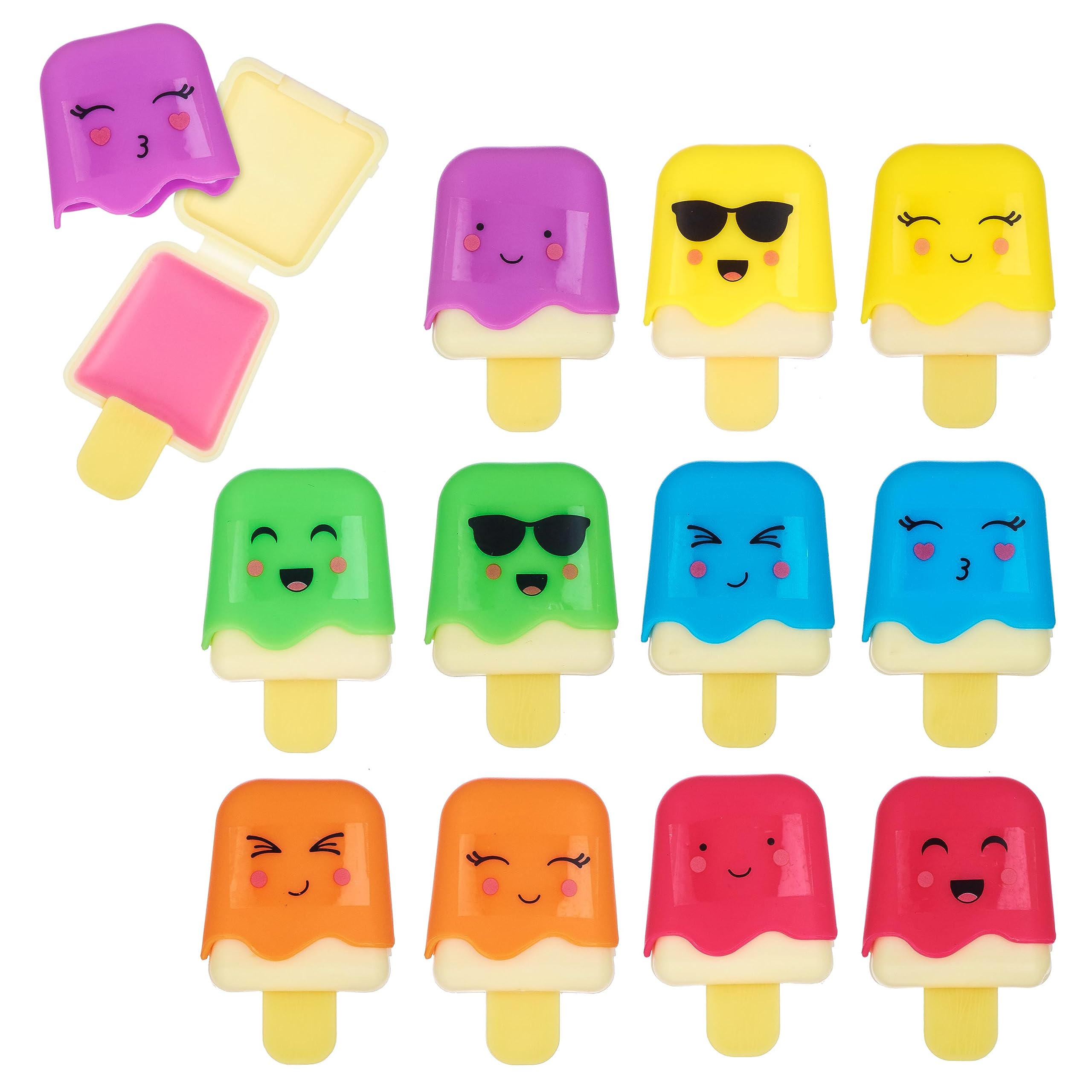 Expressions Pucker Pop ice cream shapes container for playful color on kids' lips