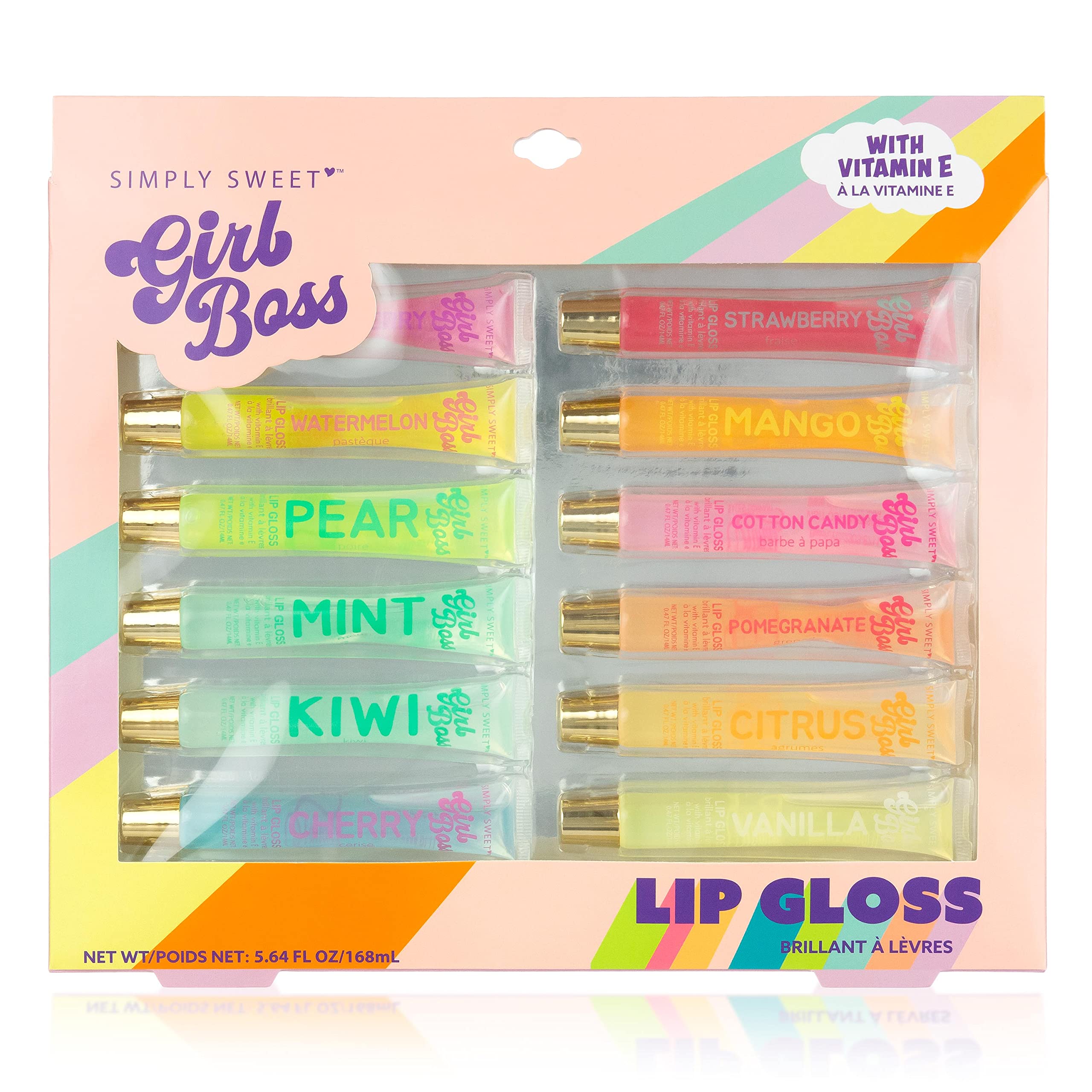 EXPRESSIONS strawberry-flavor gloss swatch highlights sweet taste and hydration