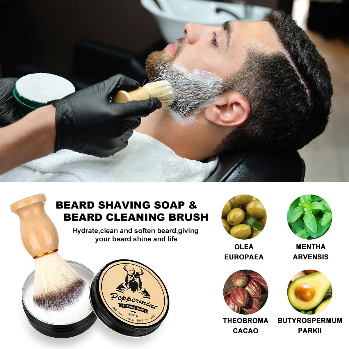 EXREIZST beard balm jar — nourishes and tames flyaways for a neat, condition-ready beard.