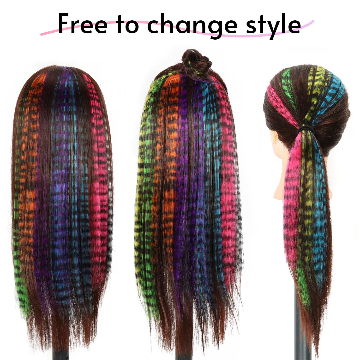 EXTACIO clip-in leopard extensions enable fast transformations before events.