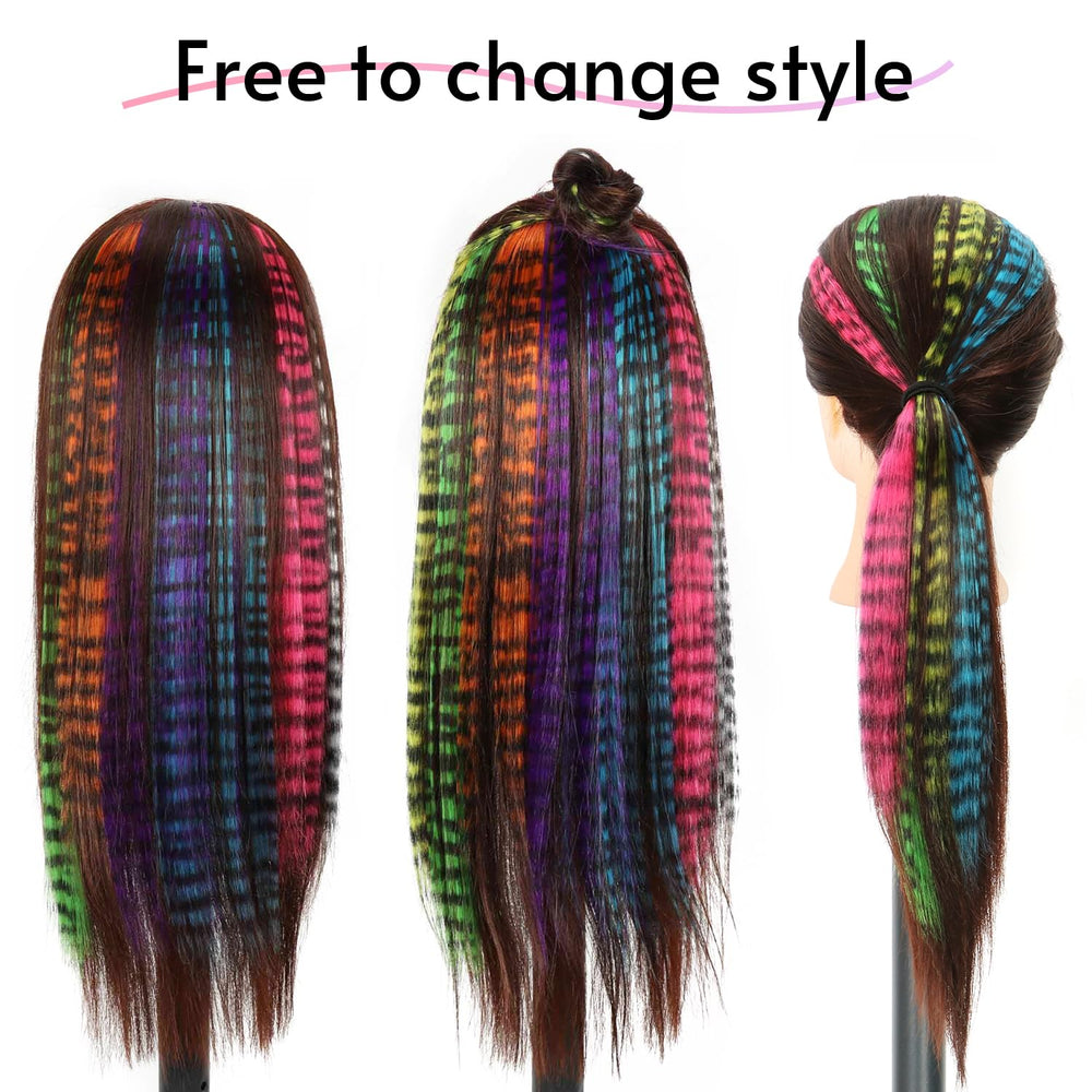 EXTACIO clip-in leopard extensions enable fast transformations before events.