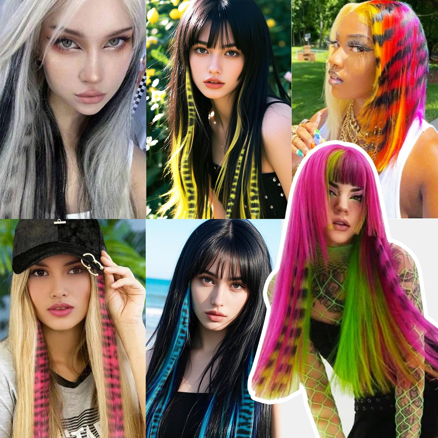 EXTACIO leopard print extensions add drama for Halloween hairstyles.