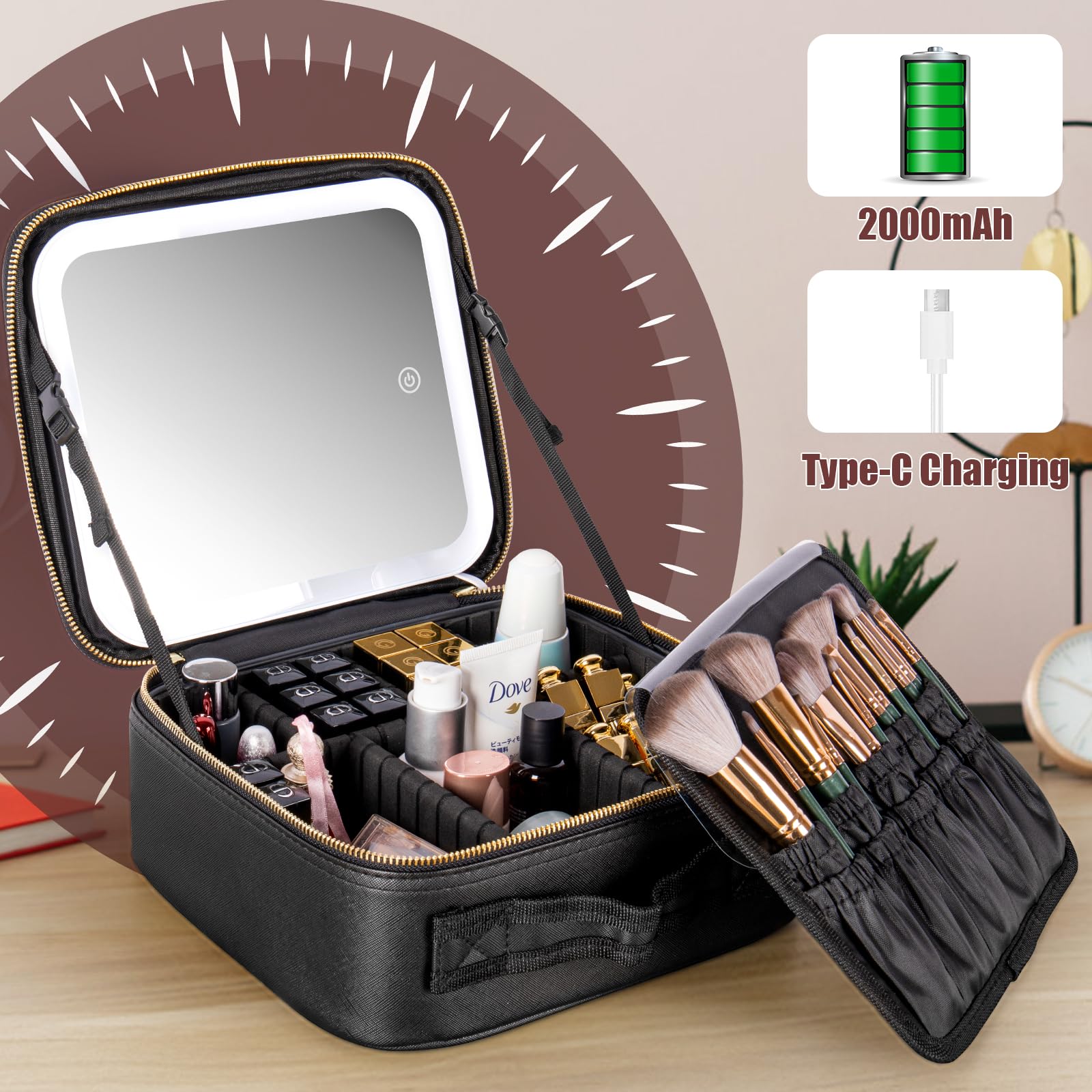 Extrei Gent premium-material vanity case with waterproof surface