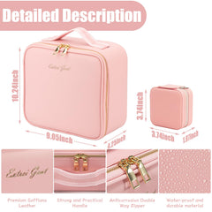 Extrei Gent makeup travel case with LED mirror open showing adjustable brightness for precise makeup.