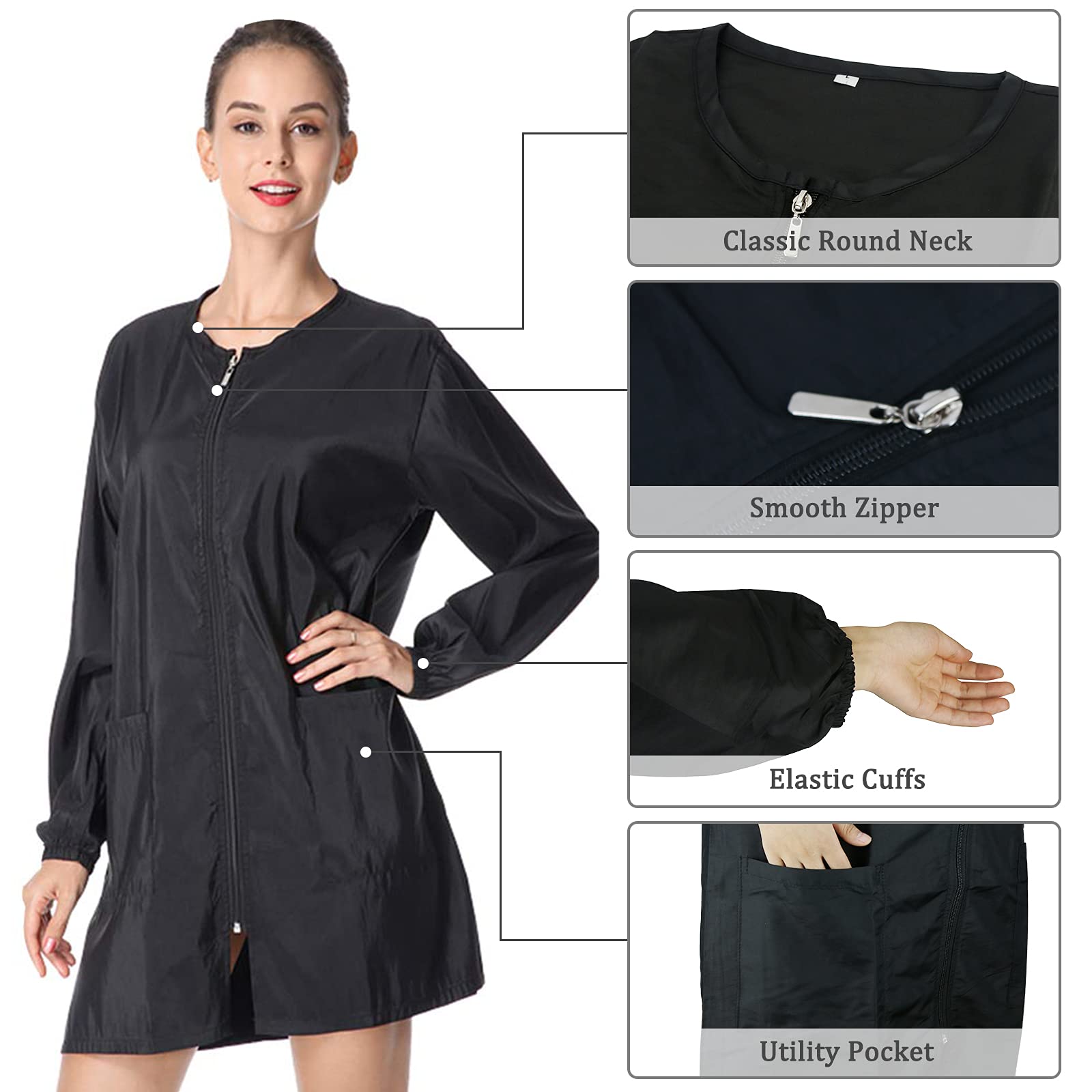 Delantal impermeable para peluquería Exttlliy con bolsillos grandes para herramientas.