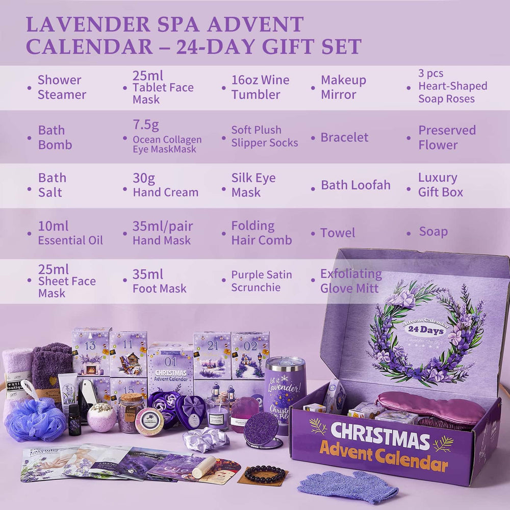 Exun lavender-soap-bath-salts display highlights calming scents and at-home spa rituals.