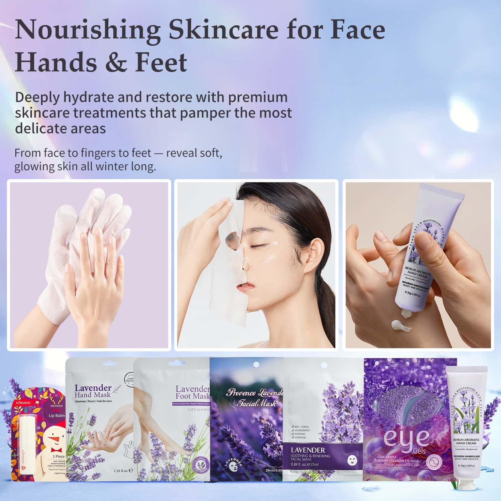 Exun silk-eye-mask scene suggests luxurious sleep aids during busy countdown.