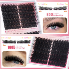 EYDEVRO fluffy lash clusters left-right alignment demonstrates easy, time-saving application