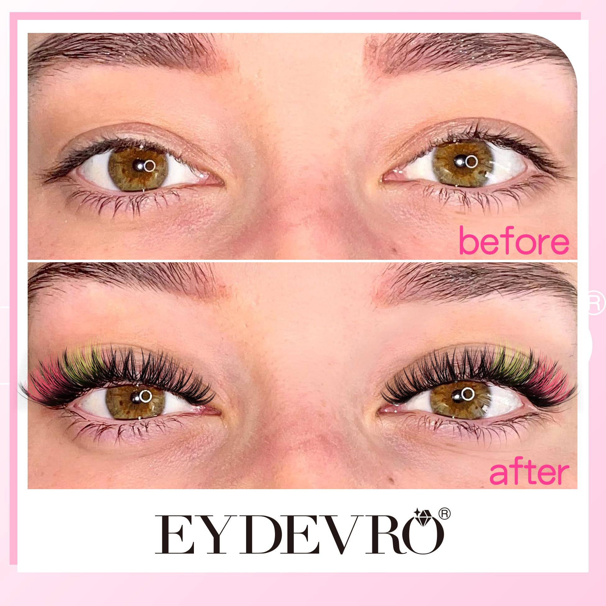 EYDEVRO lash bond and seal highlighting dual‑step system for curl hold.