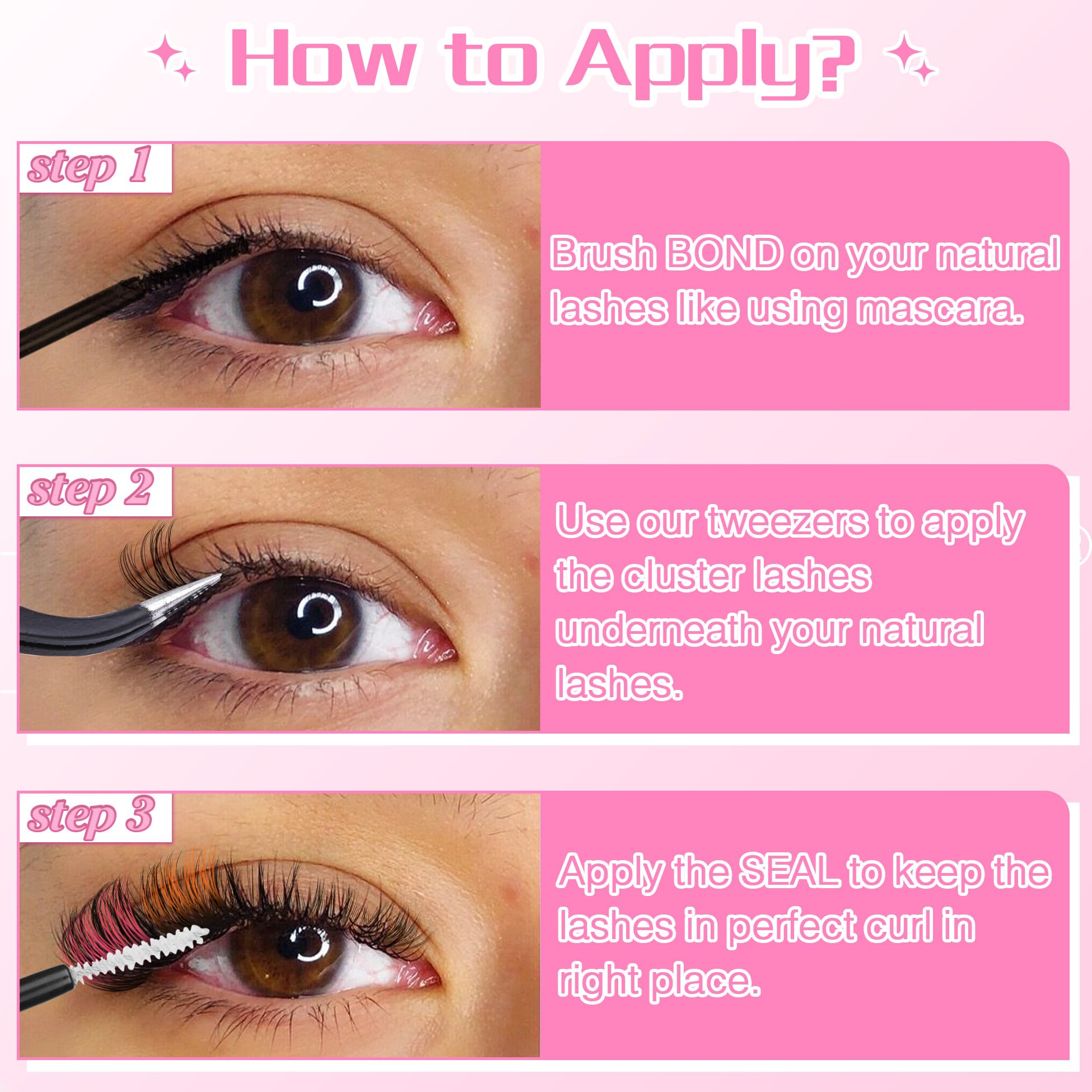 EYDEVRO 8-16 mm D-curvature clusters for natural to dramatic eye shapes.