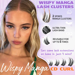 EYDEVRO manga lash clusters mid 13mm shown on eye for balanced volume