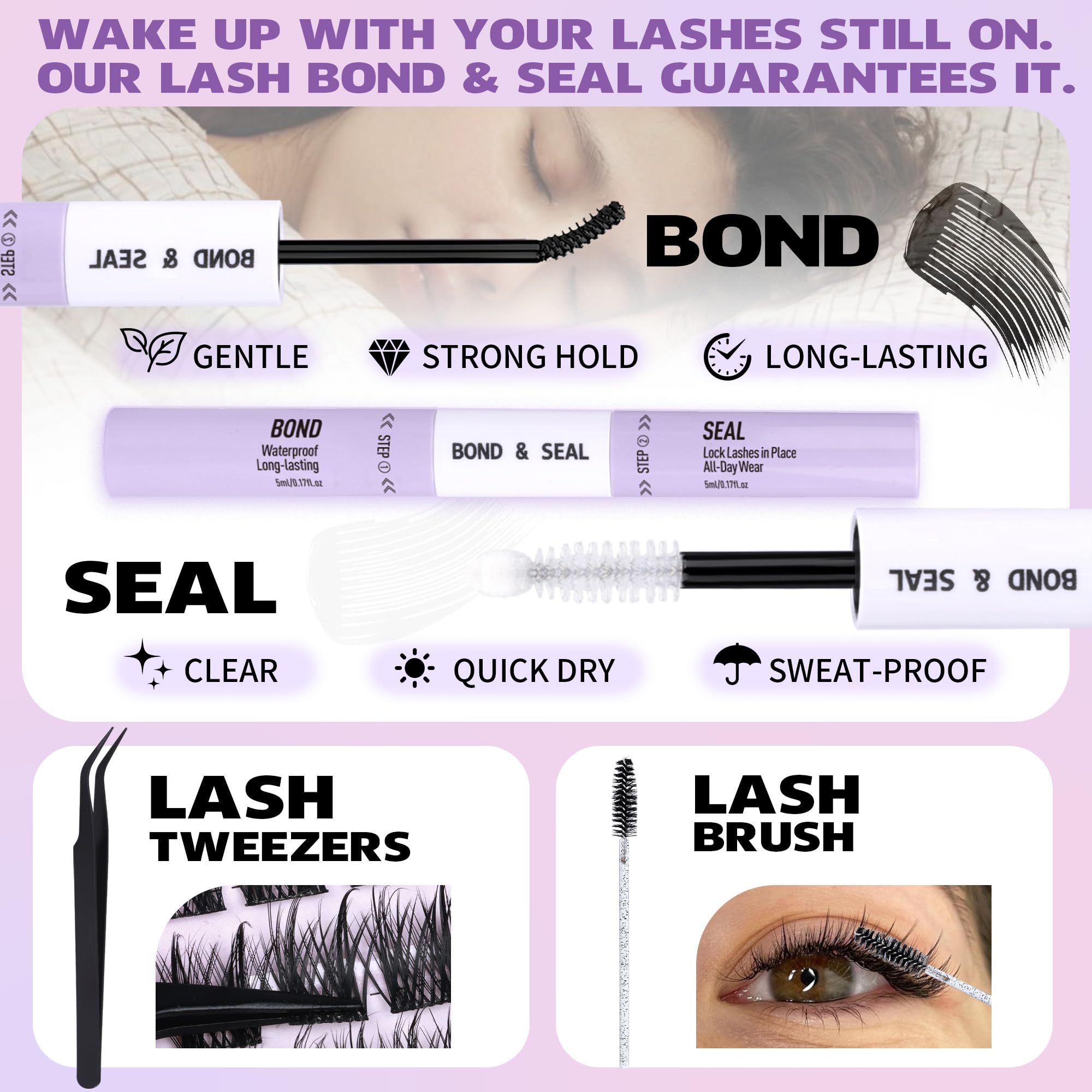 EYDEVRO soft band lashes with feather light feel for comfortable all day wear