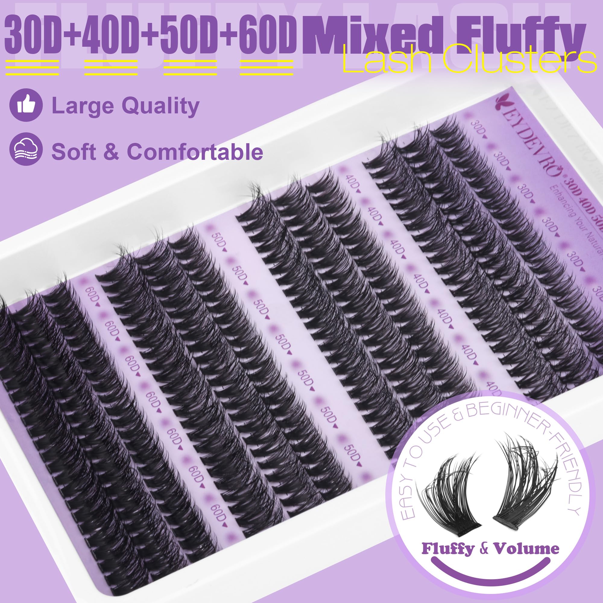 EYDEVRO soft lightweight lash extensions closeup offers comfortable wear
