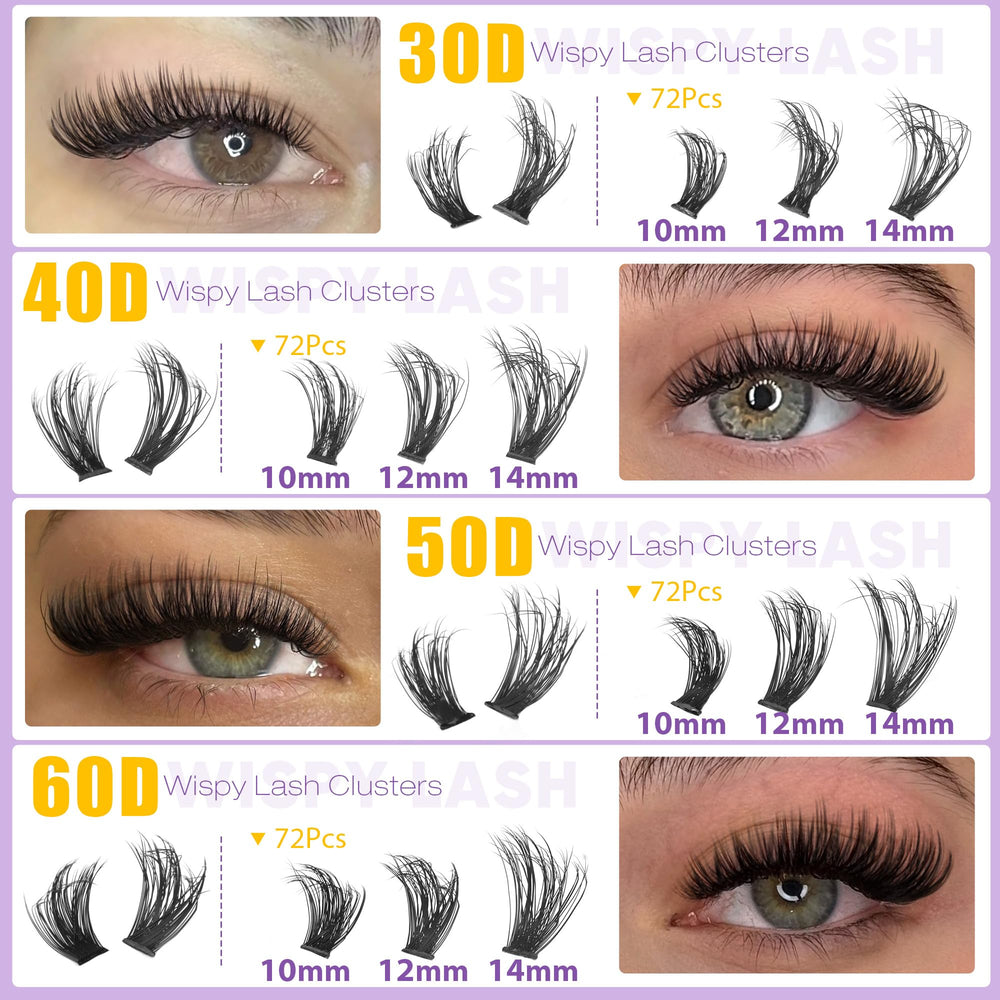 EYDEVRO wispy lash clusters closeup shows airy, romantic lash texture