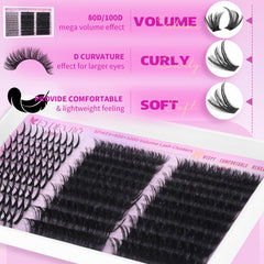 EYDEVRO wispy-volume-look demonstrates 80D/100D clusters for fuller lashes.