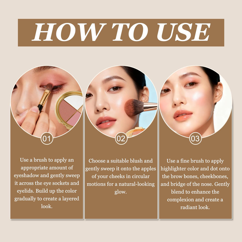 Eye & Cheek Palette on-face-look shows natural glow and subtle contour possibilities.