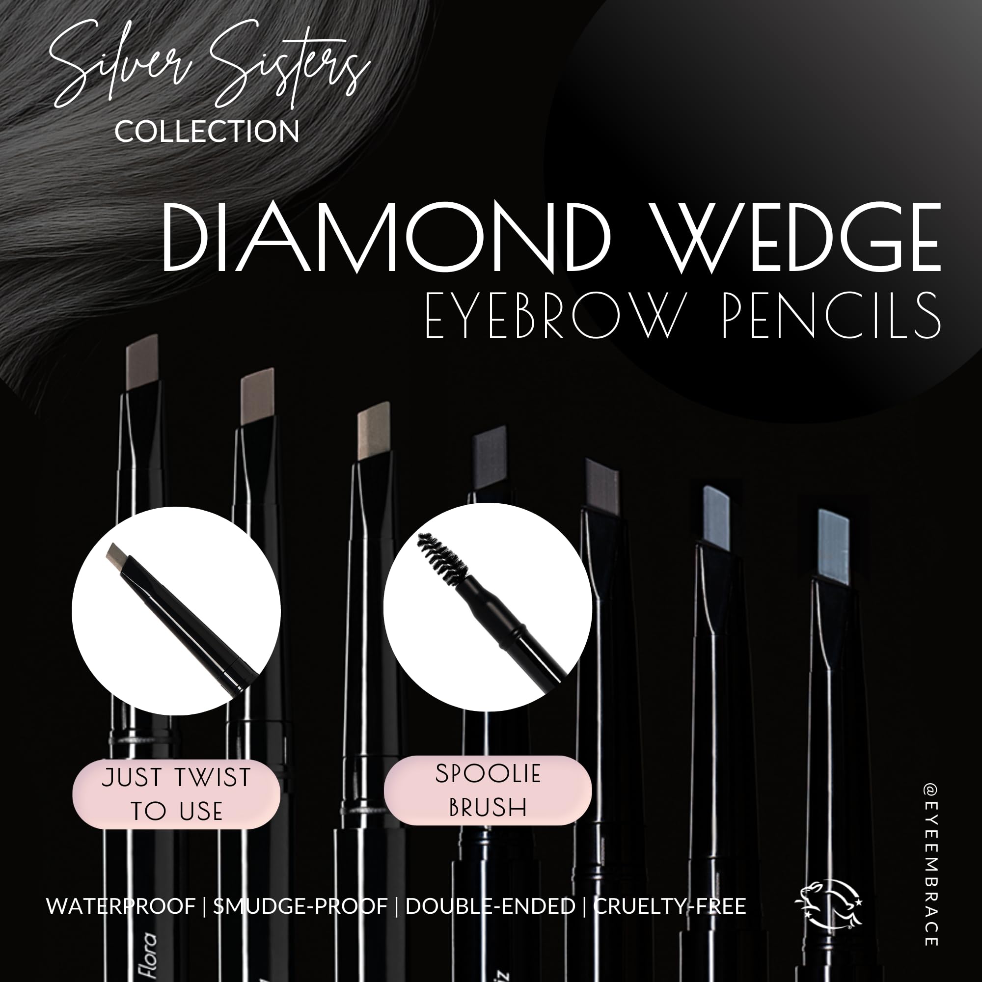 Eye Embrace Grace angled-tip close-up highlighting smooth, natural-looking cool-tone brows.