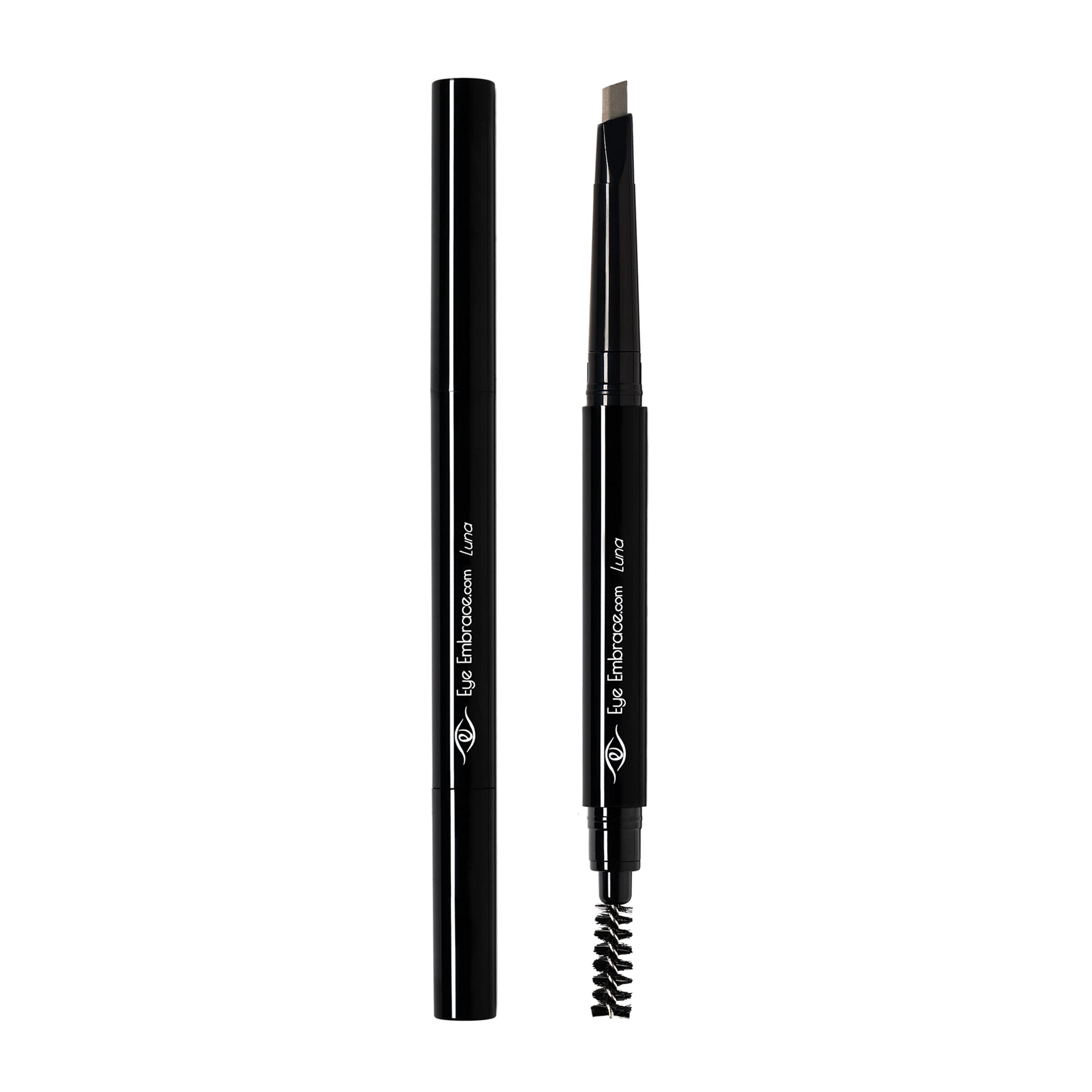 Eye Embrace Luna gray-brow blend demonstrates seamless integration with salt-and-pepper hair.