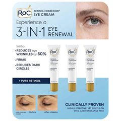 Eye See RoC Line Smoothing Eye Cream bottle closeup for smoother under-eye appearance.