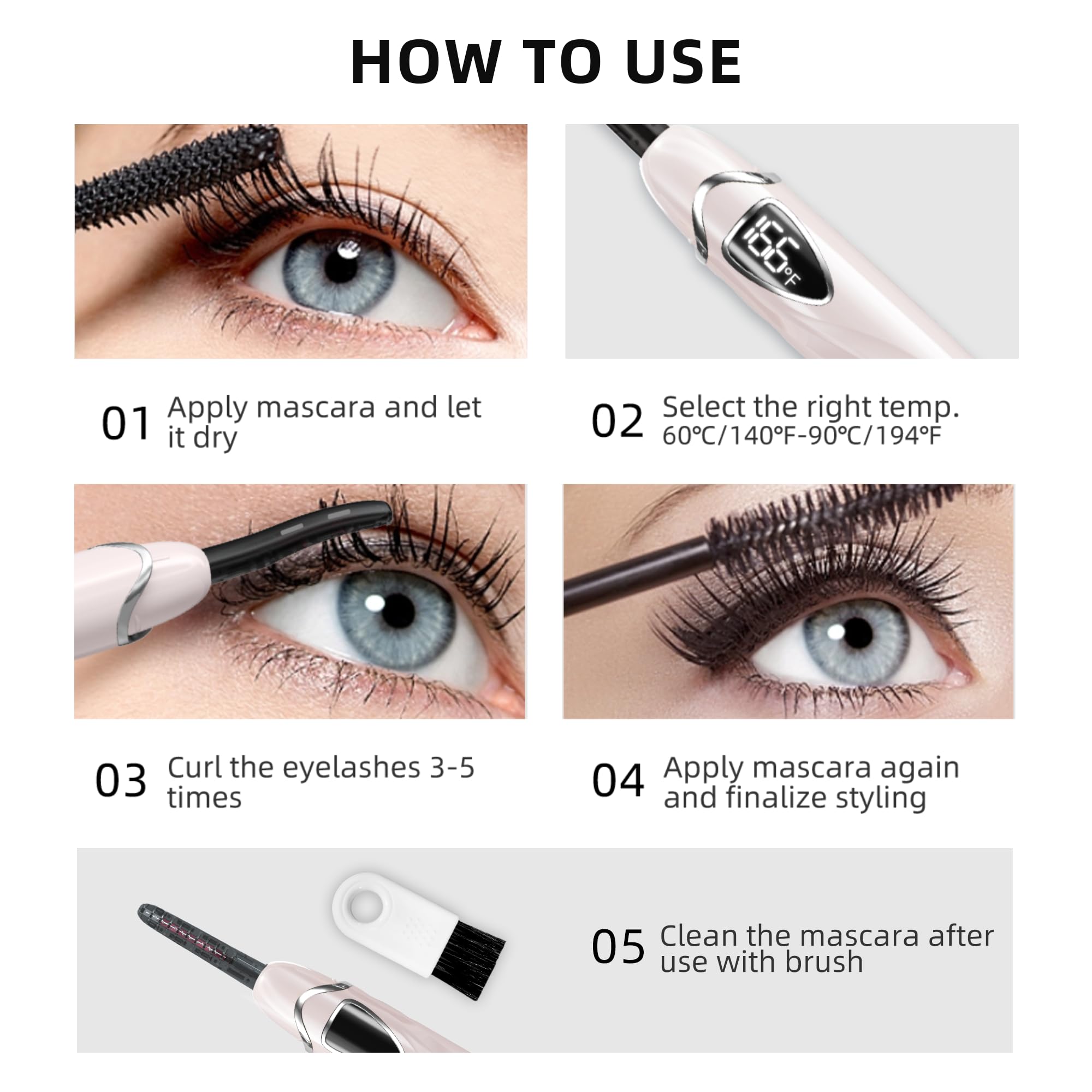 EYECURL S600 battery indicator helps plan your styling session