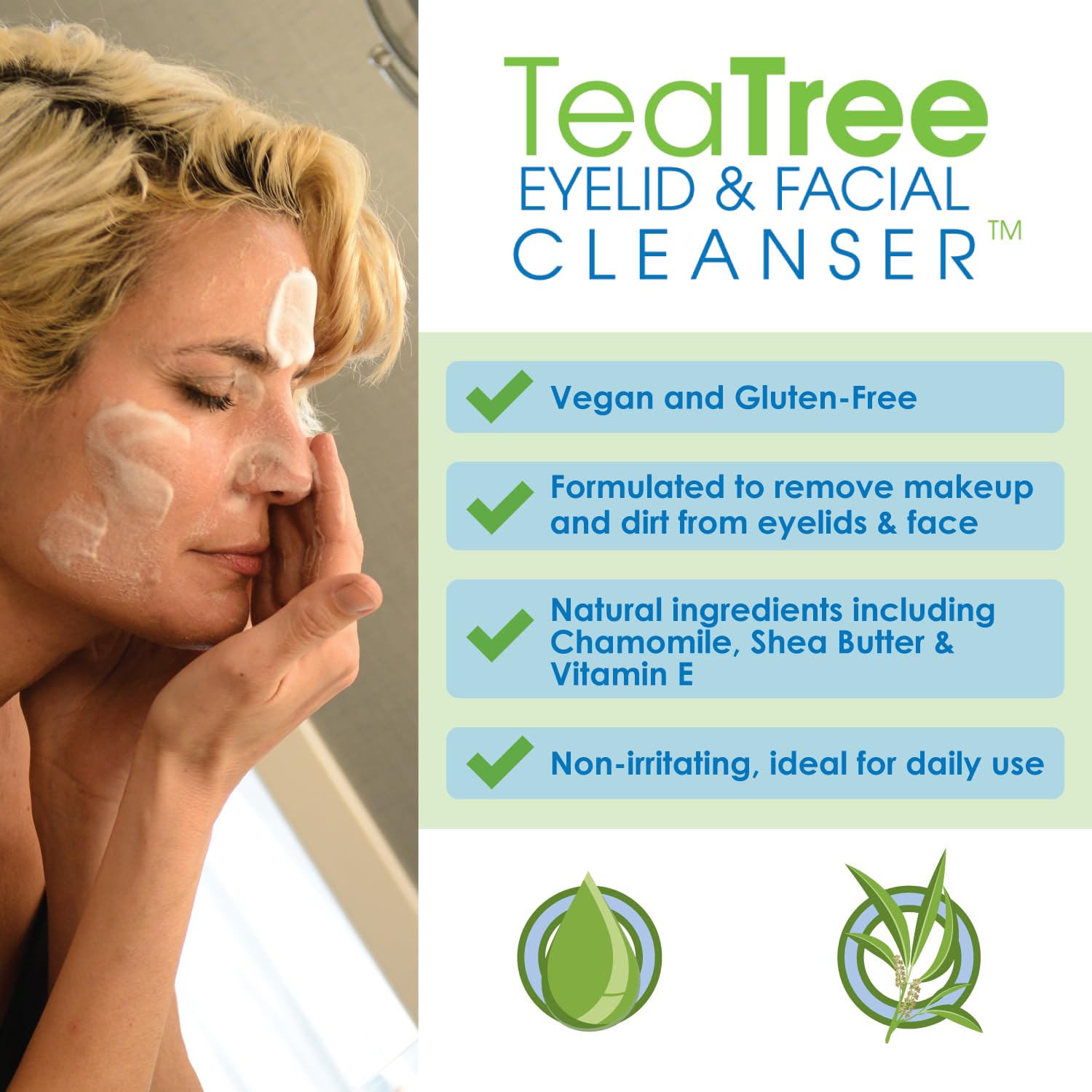 EYEECO Eyelid and eye area care with gentle cleansing during routine.