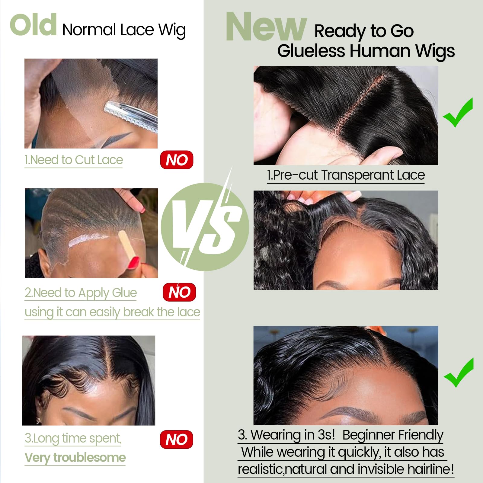 Eyefanniy glueless wig 3D elastic dome cap secures fit comfortably