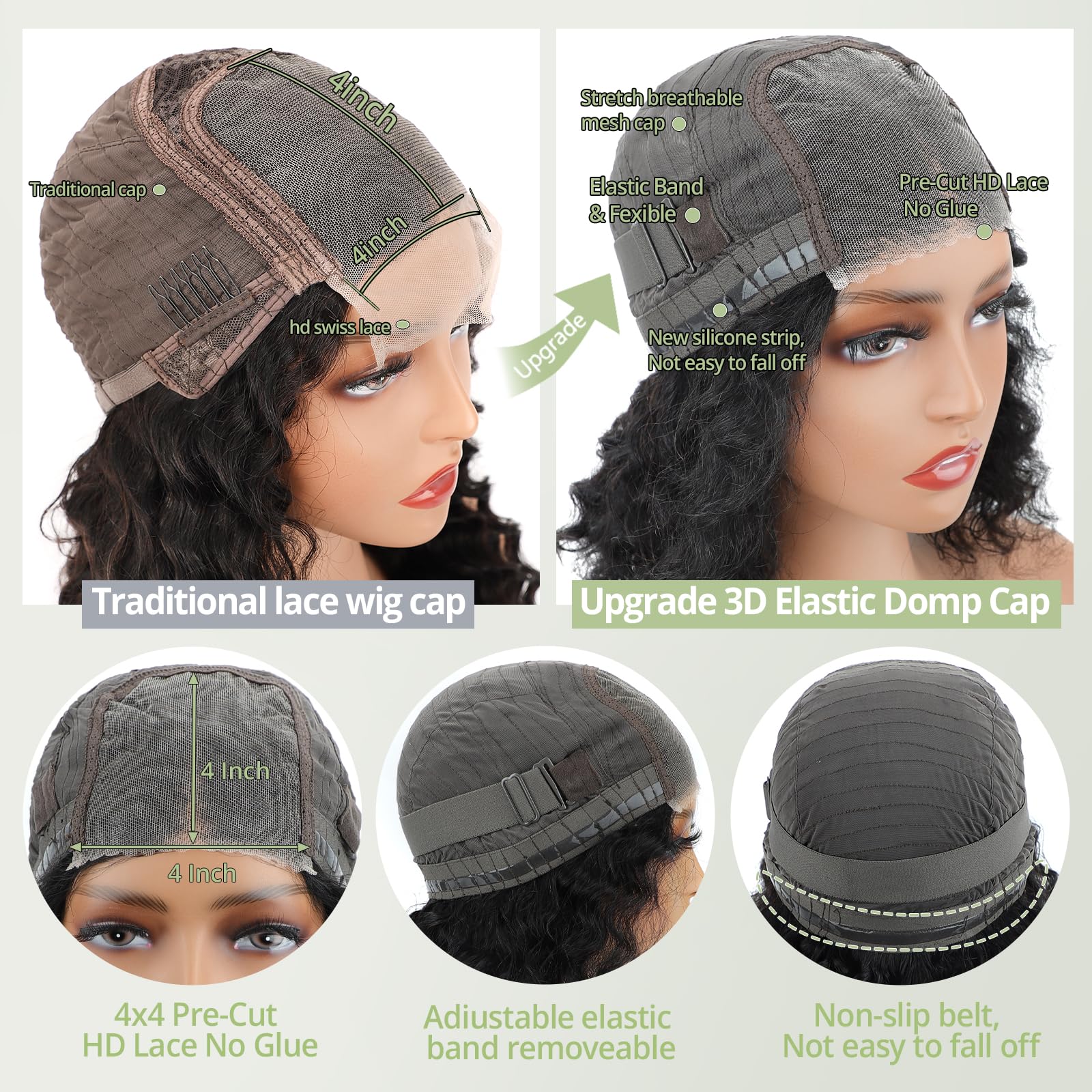 Eyefanniy glueless wig pre-plucked lace edge for natural hairline blend