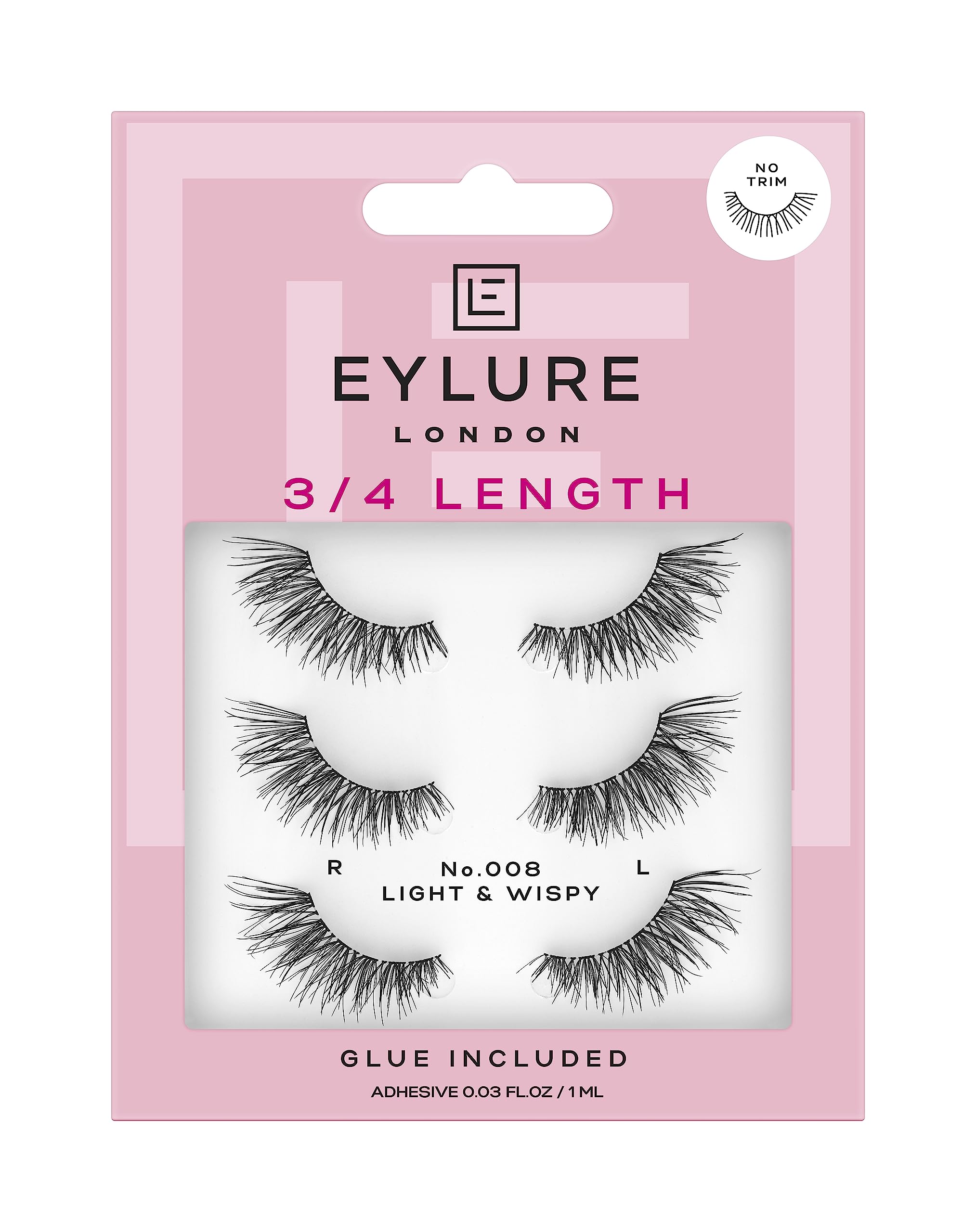 Eylure Fluttery Light 008 lash outer edge focus adds dimensional daytime drama.