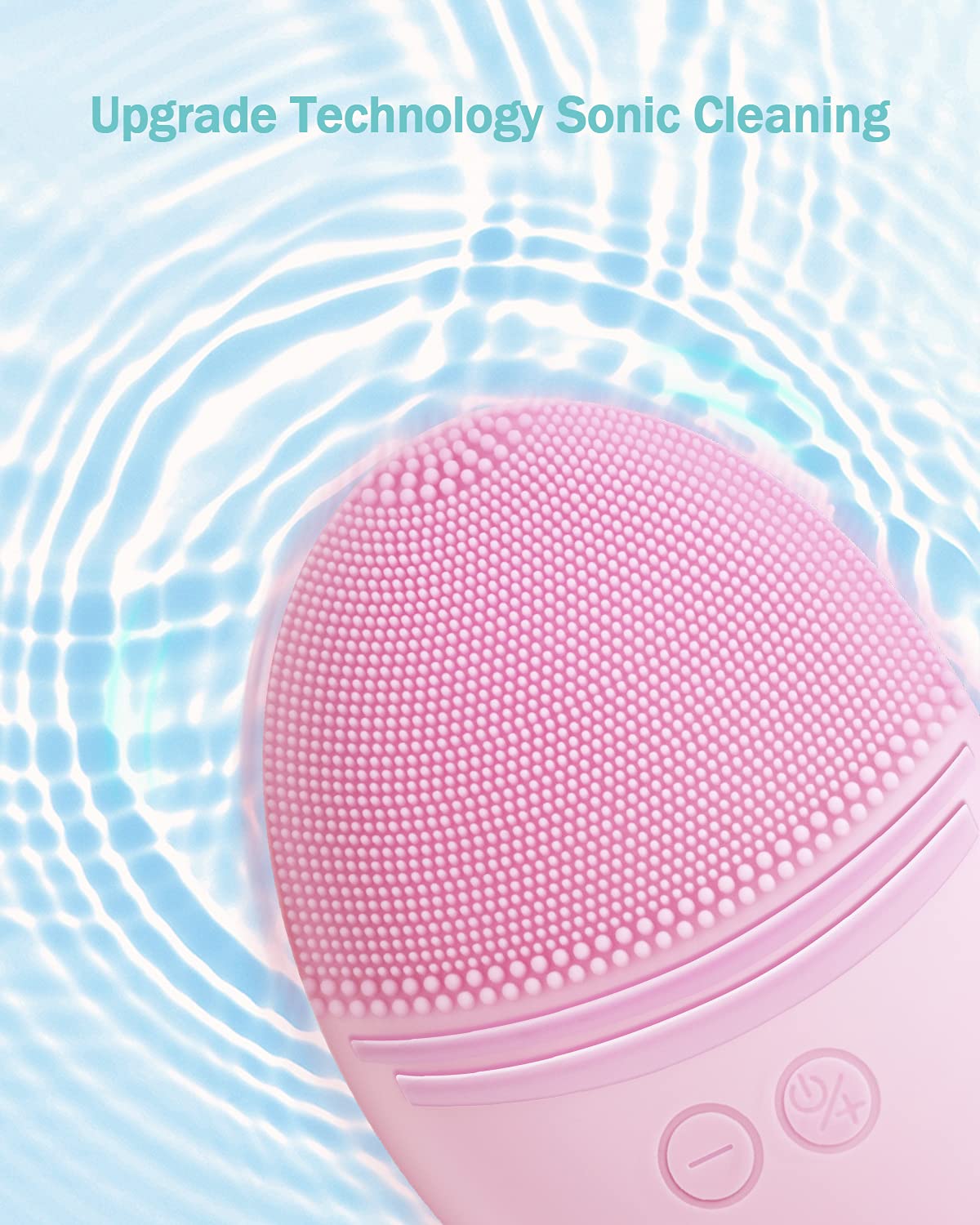 EZBASICS facial cleansing brush waterproof shower use with sonic vibration