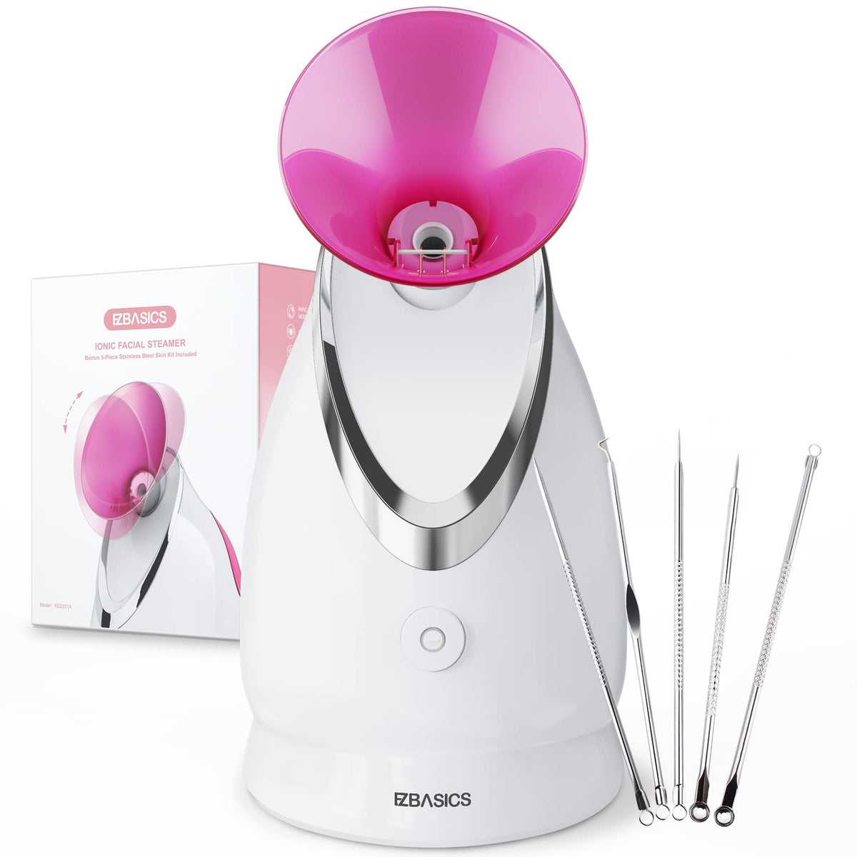EZBASICS facial steamer ionic steam demonstrates deeper hydration.