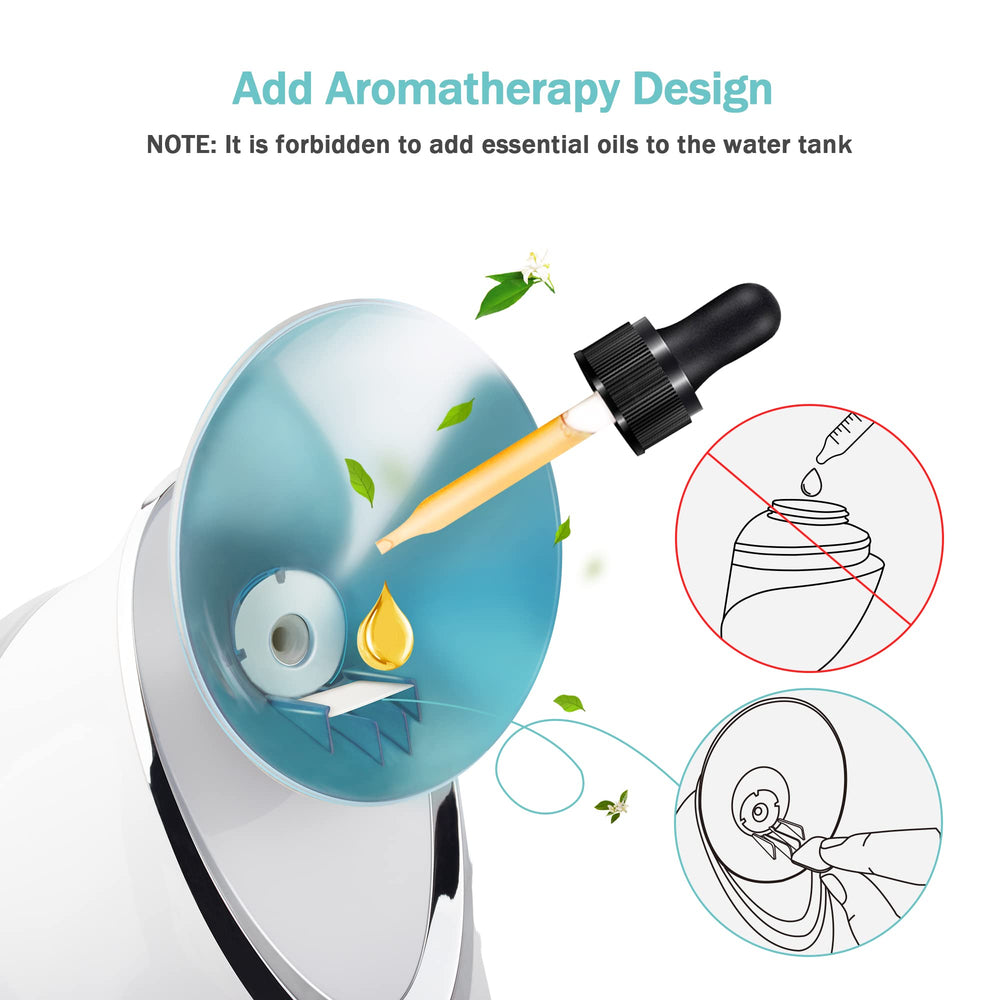 EZBASICS facial steamer adjustable nozzle showing customizable direction.
