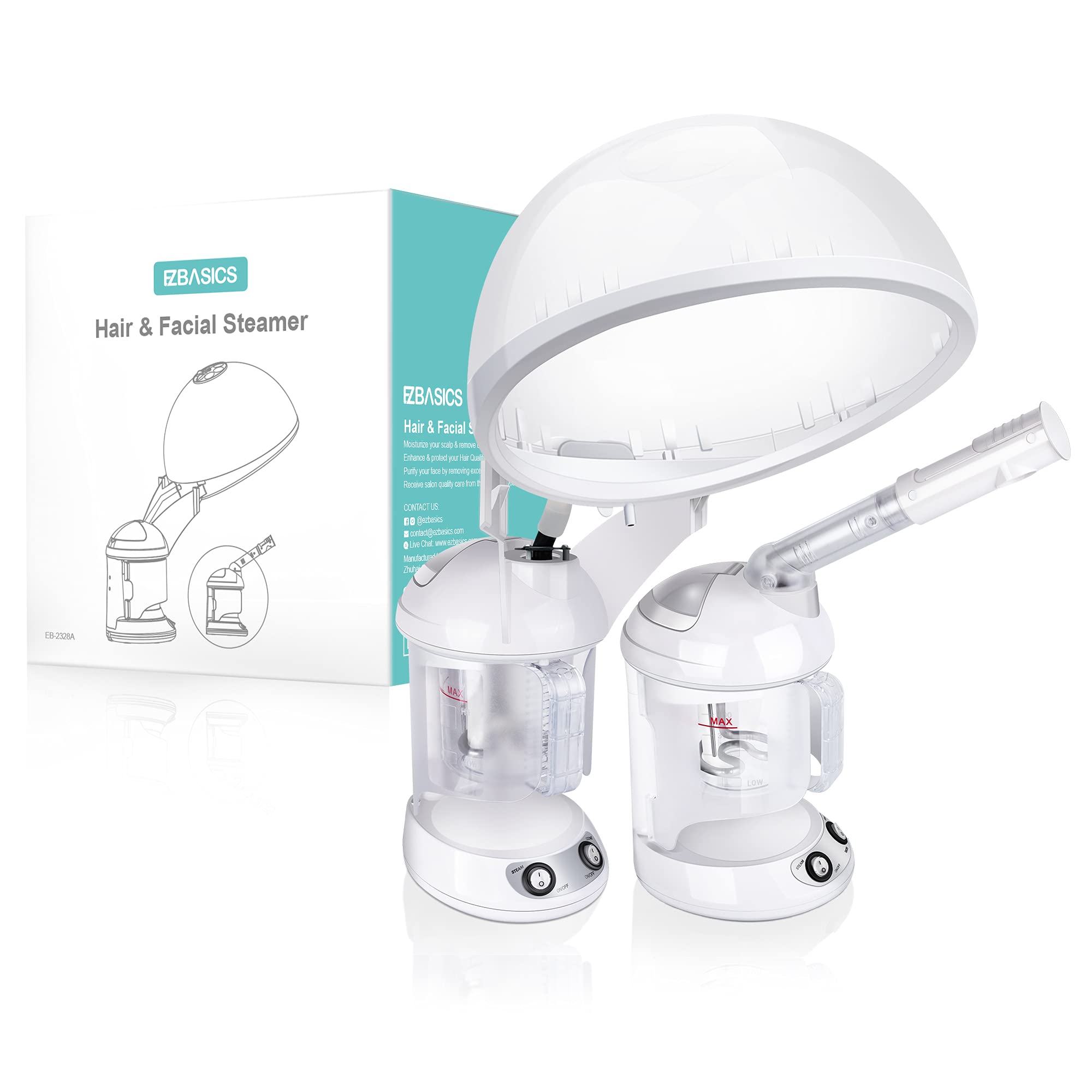 EZBASICS hair steamer extendable arm for at-home care.