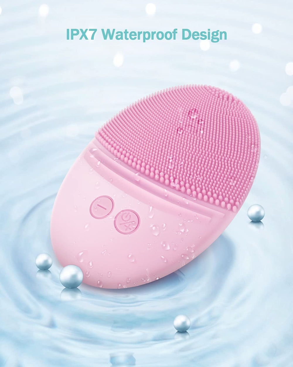 EZBASICS inductive charging feature highlighted on pink brush