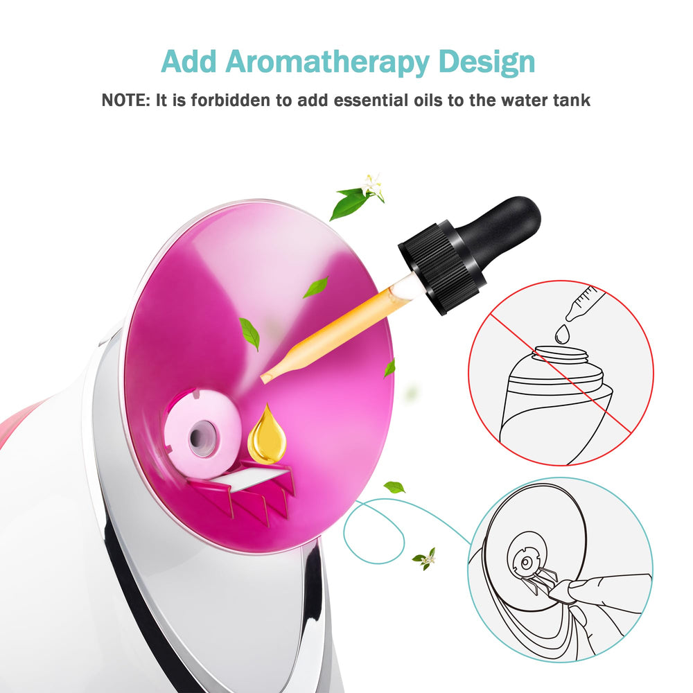EZBASICS steamer nozzle adjustable shows personalized at-home facial direction.