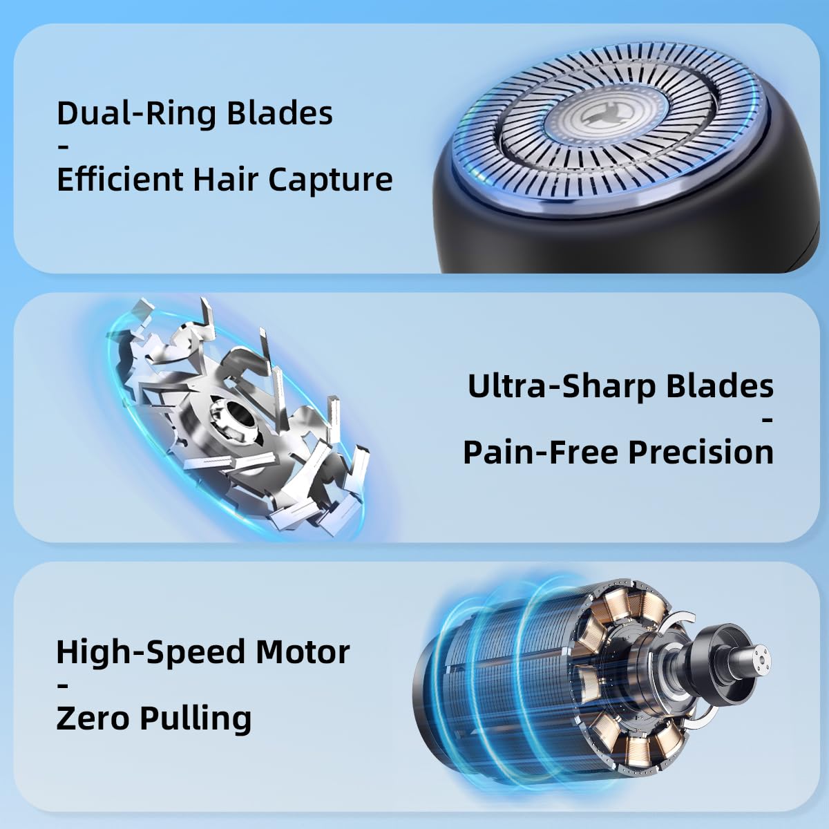 ezdor mini electric shaver handle ergonomic grip enables comfortable all-day grooming