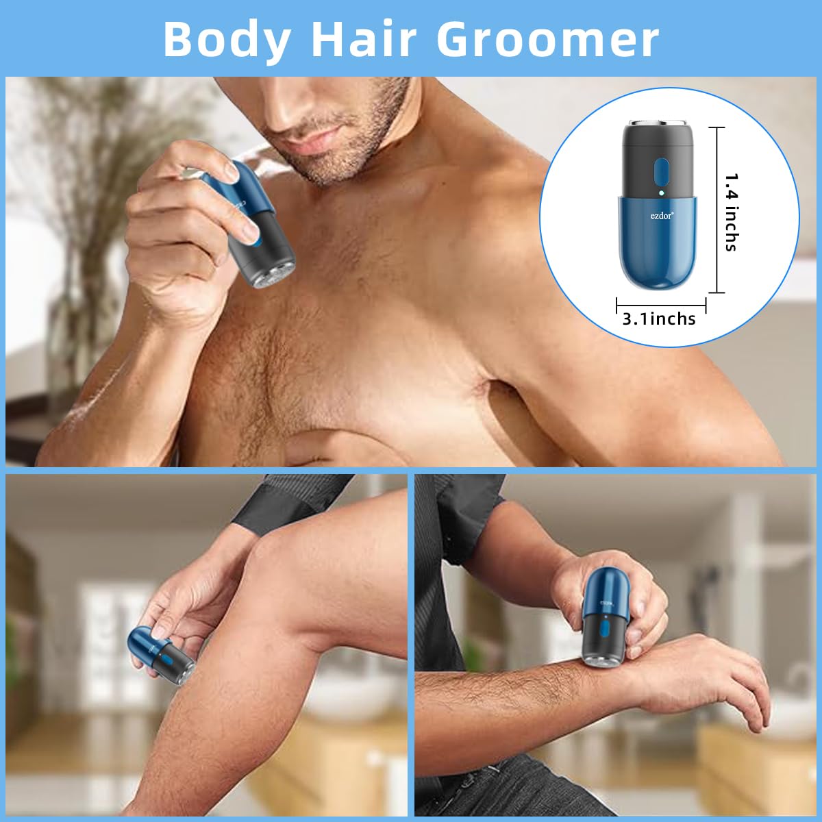 ezdor mini electric shaver pocket-size photo emphasizes portability for travel or commute