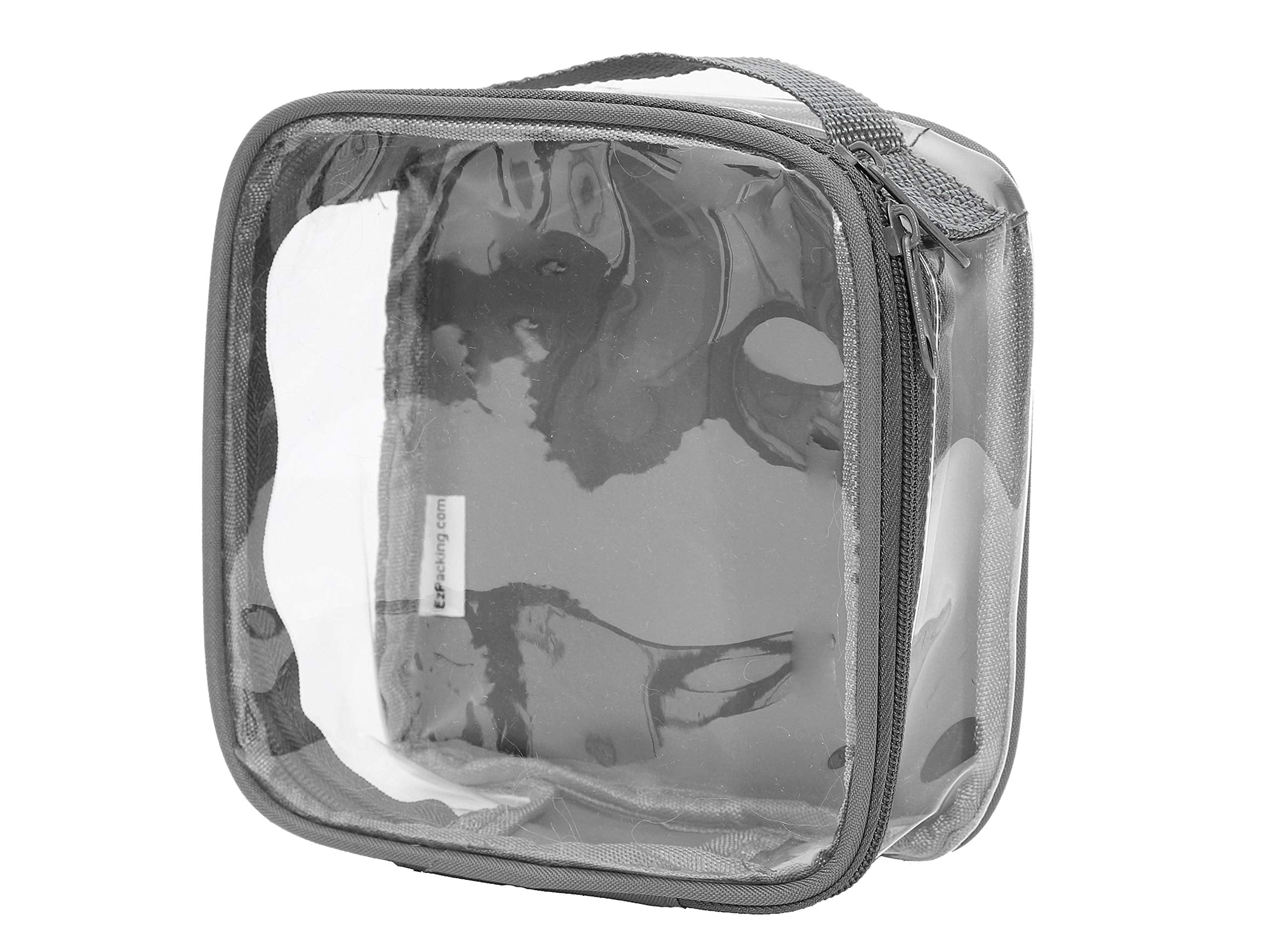 EzPacking clear TSA bag open showing transparent compartments for quick security checks.